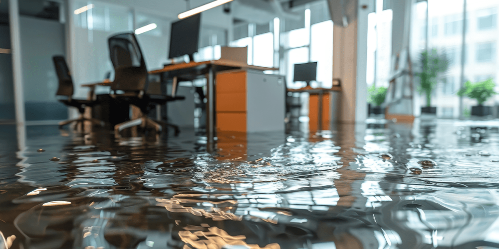 An office under water.