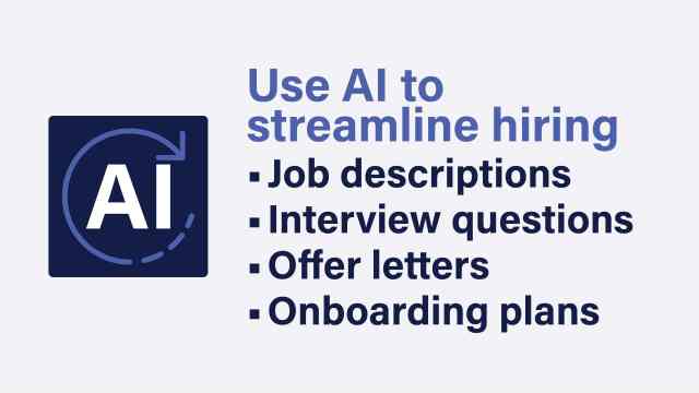 An image that lists the four ways to use AI to streamline hiring.